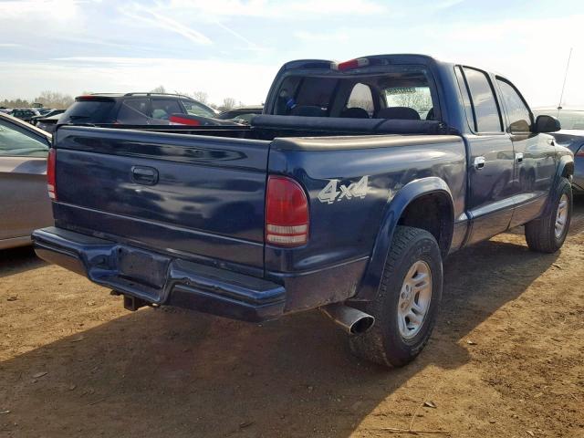 1D7HG48N93S345581 - 2003 DODGE DAKOTA QUA BLUE photo 4