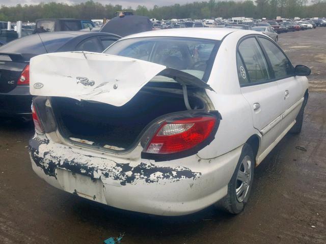 KNADC123516040804 - 2001 KIA RIO WHITE photo 4