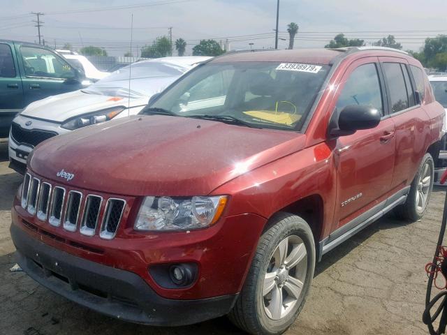 1J4NT1FAXBD208721 - 2011 JEEP COMPASS SP Бордовый фото 2