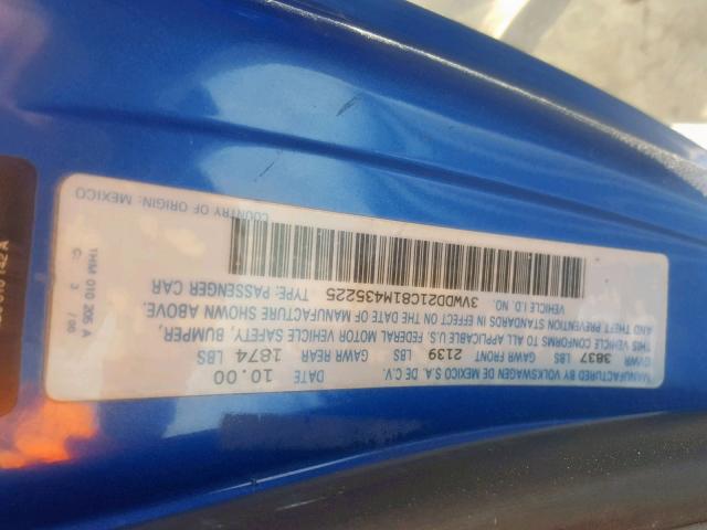 3VWDD21C81M435225 - 2001 VOLKSWAGEN NEW BEETLE Mavi foto 10