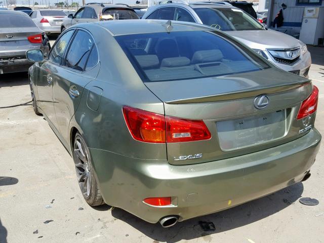 JTHBK262872027306 - 2007 LEXUS IS 250 GREEN photo 3