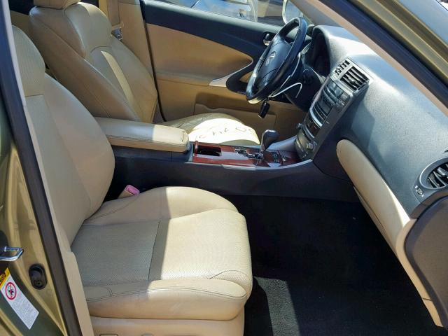 JTHBK262872027306 - 2007 LEXUS IS 250 GREEN photo 5