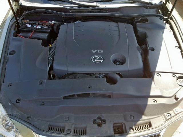 JTHBK262872027306 - 2007 LEXUS IS 250 GREEN photo 7