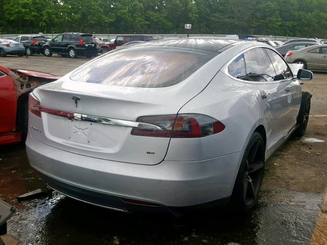 5YJSA1H17EFP47466 - 2014 TESLA MODEL S SILVER photo 4