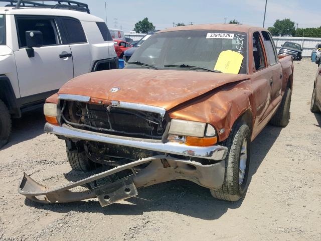 1B7GL2AN9YS629154 - 2000 DODGE DAKOTA QUA ORANGE photo 2