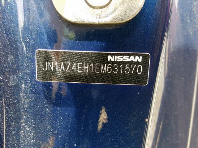 JN1AZ4EH1EM631570 - 2014 NISSAN 370Z BASE BLUE photo 10