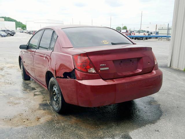 1G8AJ55FX7Z139824 - 2007 SATURN ION LEVEL MAROON photo 3