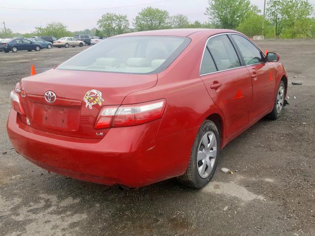 4T1BE46K17U122584 - 2007 TOYOTA CAMRY NEW RED photo 4