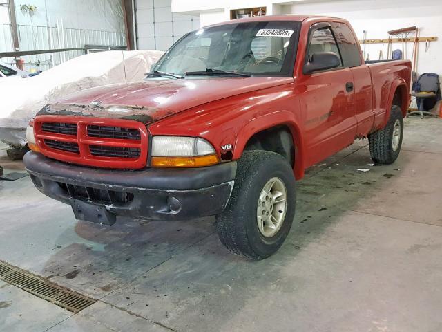 1B7GG22Y3WS746853 - 1998 DODGE DAKOTA RED photo 2