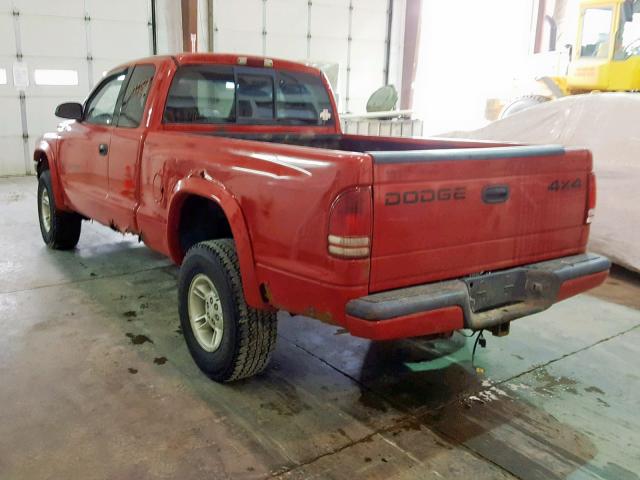 1B7GG22Y3WS746853 - 1998 DODGE DAKOTA RED photo 3