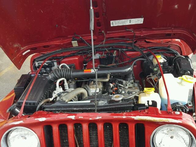 1J4FY19S4XP489026 - 1999 JEEP WRANGLER / RED photo 7