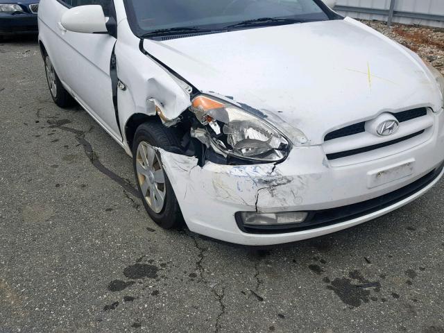 KMHCN36C97U006220 - 2007 HYUNDAI ACCENT SE WHITE photo 9