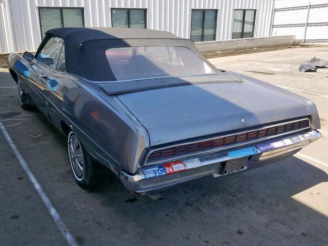 OH37F178182 - 1970 FORD TORINO GT GRAY photo 3