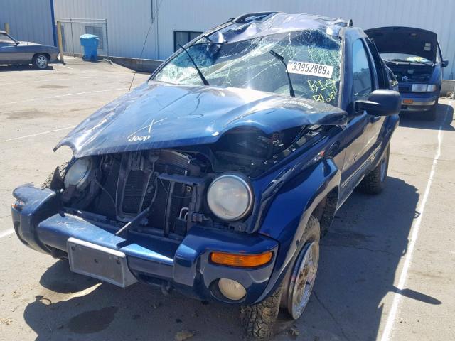 1J8GL58K62W236315 - 2002 JEEP LIBERTY LI BLUE photo 2