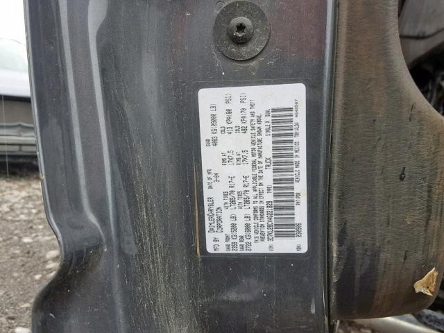 3D7KU28CX4G221829 - 2004 DODGE RAM 2500 S ნაცრისფერი ფოტო 10