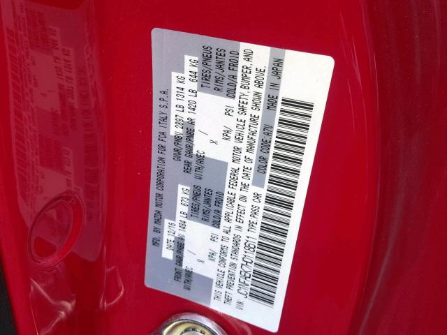 JC1NFAEK7H0118611 - 2017 FIAT 124 SPIDER RED photo 10