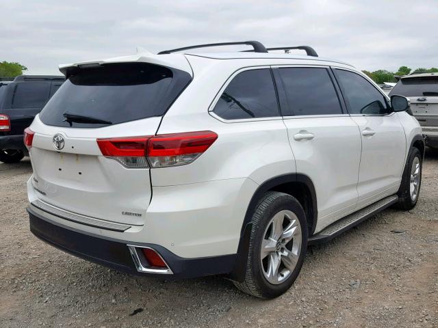 5TDYZRFH1HS227734 - 2017 TOYOTA HIGHLANDER WHITE photo 4