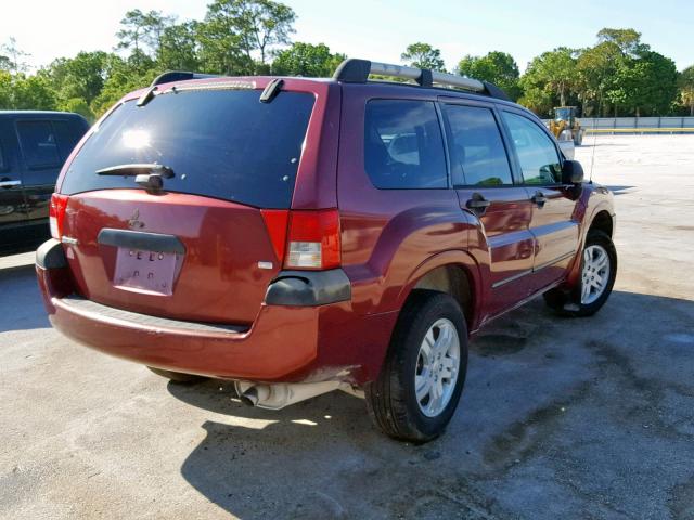 4A4MM21S15E044433 - 2005 MITSUBISHI ENDEAVOR L BURGUNDY photo 4