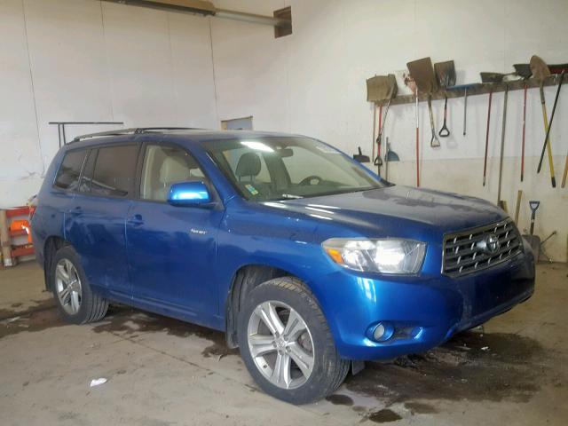 JTEES43A782016798 - 2008 TOYOTA HIGHLANDER BLUE photo 1