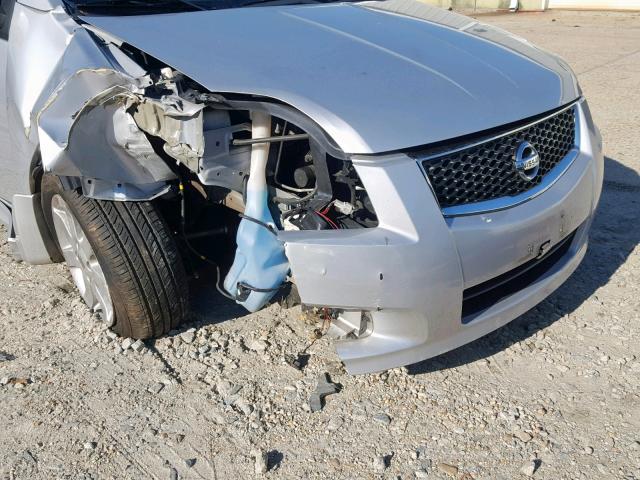 3N1AB6APXAL708857 - 2010 NISSAN SENTRA 2.0 SILVER photo 9