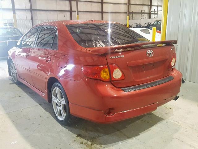 2T1BE4EE5AC037347 - 2010 TOYOTA COROLLA XR RED photo 3