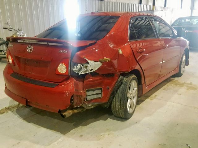 2T1BE4EE5AC037347 - 2010 TOYOTA COROLLA XR RED photo 4