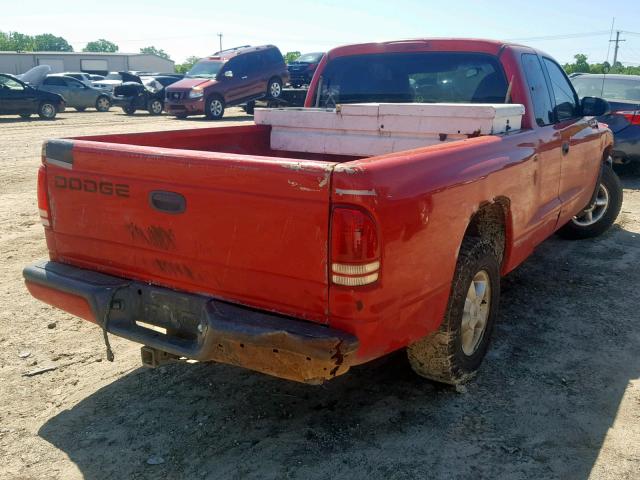 1B7GL22X0WS533894 - 1998 DODGE DAKOTA RED photo 4