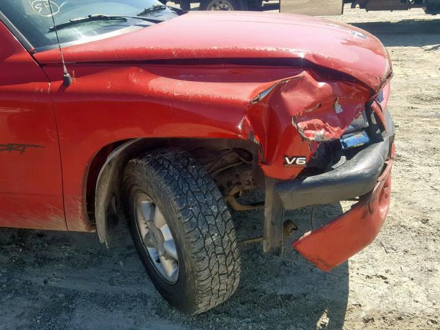 1B7GL22X0WS533894 - 1998 DODGE DAKOTA RED photo 9