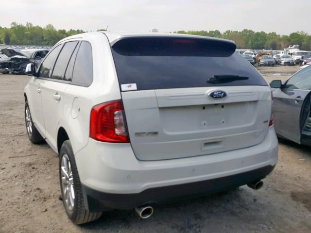 2FMDK3JC5DBC48492 - 2013 FORD EDGE SEL WHITE photo 3