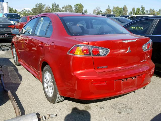 JA32U2FU3GU002314 - 2016 MITSUBISHI LANCER ES RED photo 3