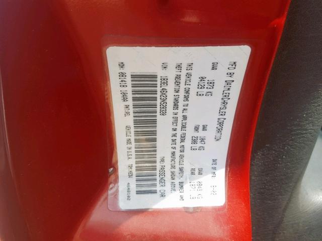 1B3EL46X23N528320 - 2003 DODGE STRATUS SE RED photo 10