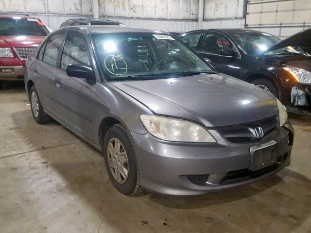 1HGES163X5L020058 - 2005 HONDA CIVIC DX V GRAY photo 1