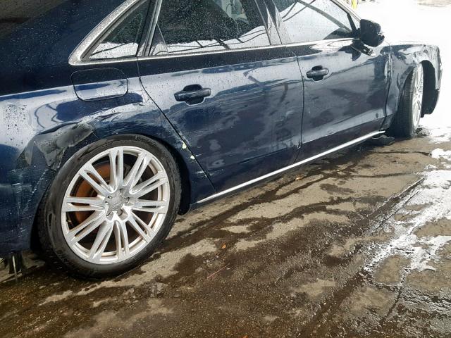 WAUAGAFD2DN001270 - 2013 AUDI A8 QUATTRO BLUE photo 9