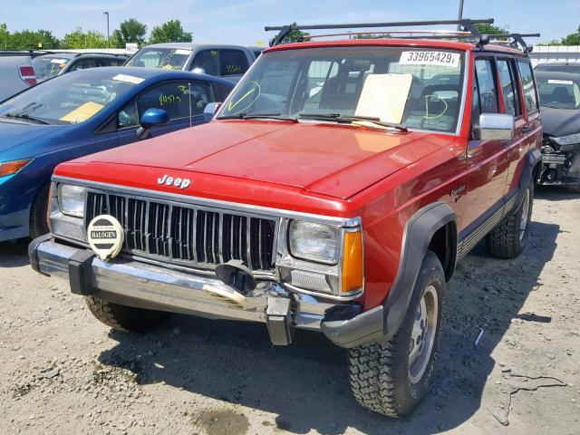 1J4FJ58L6LL285156 - 1990 JEEP CHEROKEE L RED photo 2