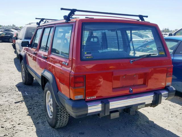 1J4FJ58L6LL285156 - 1990 JEEP CHEROKEE L RED photo 3