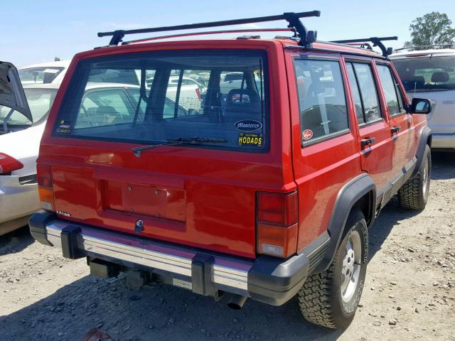 1J4FJ58L6LL285156 - 1990 JEEP CHEROKEE L RED photo 4