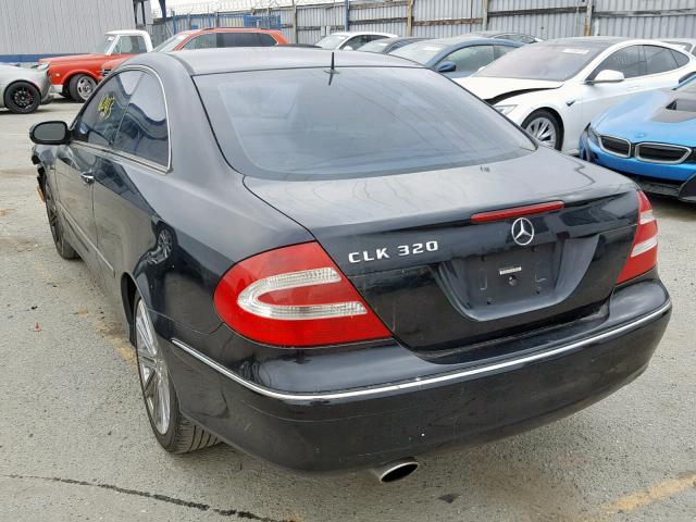 WDBTJ65J54F109893 - 2004 MERCEDES-BENZ CLK 320C BLACK photo 3