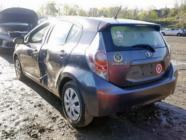 JTDKDTB32C1517286 - 2012 TOYOTA PRIUS C GRAY photo 3