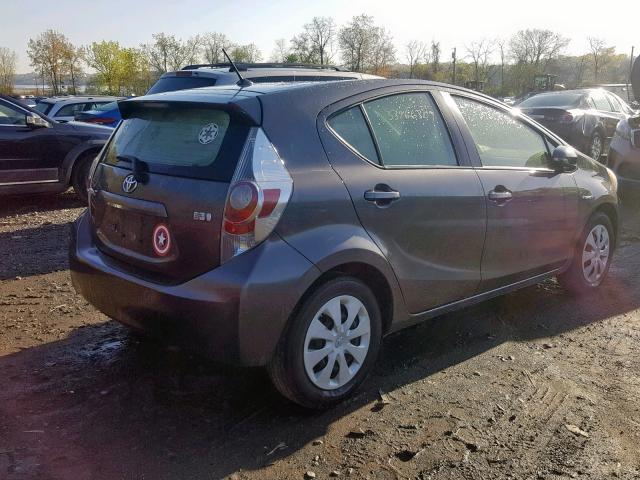 JTDKDTB32C1517286 - 2012 TOYOTA PRIUS C GRAY photo 4