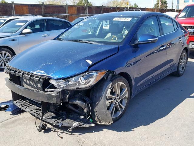 5NPD84LF6HH078637 - 2017 HYUNDAI ELANTRA BLUE photo 2