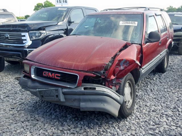 1GKCS13W5V2532096 - 1997 GMC JIMMY RED photo 2