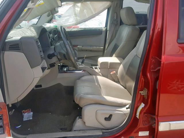 1J8HG582X6C191119 - 2006 JEEP COMMANDER წითელი ფოტო 5