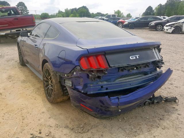 1FA6P8CF2G5325790 - 2016 FORD MUSTANG GT BLUE photo 3