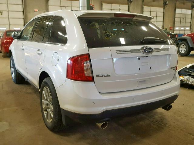 2FMDK4KC6BBB41257 - 2011 FORD EDGE LIMIT WHITE photo 3