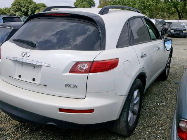 JNRAS08UX5X105665 - 2005 INFINITI FX35 WHITE photo 4