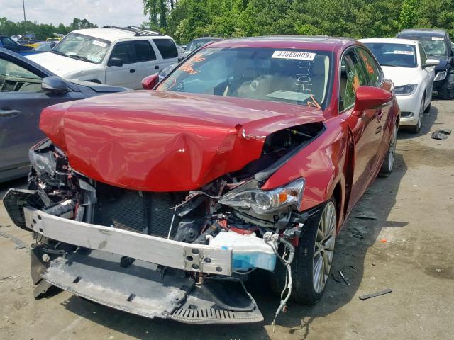 JTHBF1D27E5008341 - 2014 LEXUS IS 250 RED photo 2