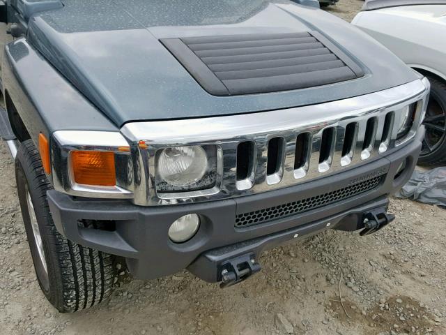 5GTDN13E478145613 - 2007 HUMMER H3 TEAL photo 9