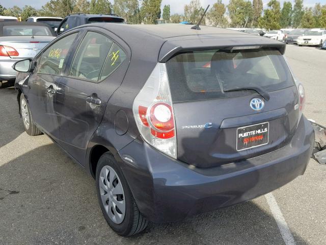 JTDKDTB37C1526999 - 2012 TOYOTA PRIUS C CHARCOAL photo 3