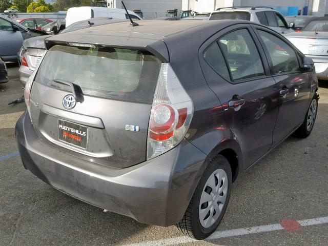 JTDKDTB37C1526999 - 2012 TOYOTA PRIUS C CHARCOAL photo 4