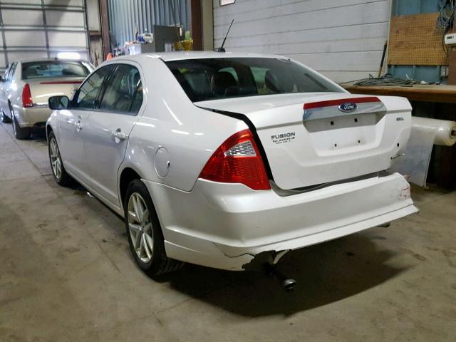 3FAHP0JG7CR191310 - 2012 FORD FUSION SEL WHITE photo 3